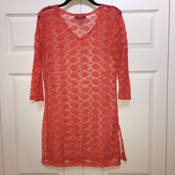 PORTACRUISE Other - 🌺 CUTE ORANGE BATHING SUIT COVER-UP. SEXY & LACEY